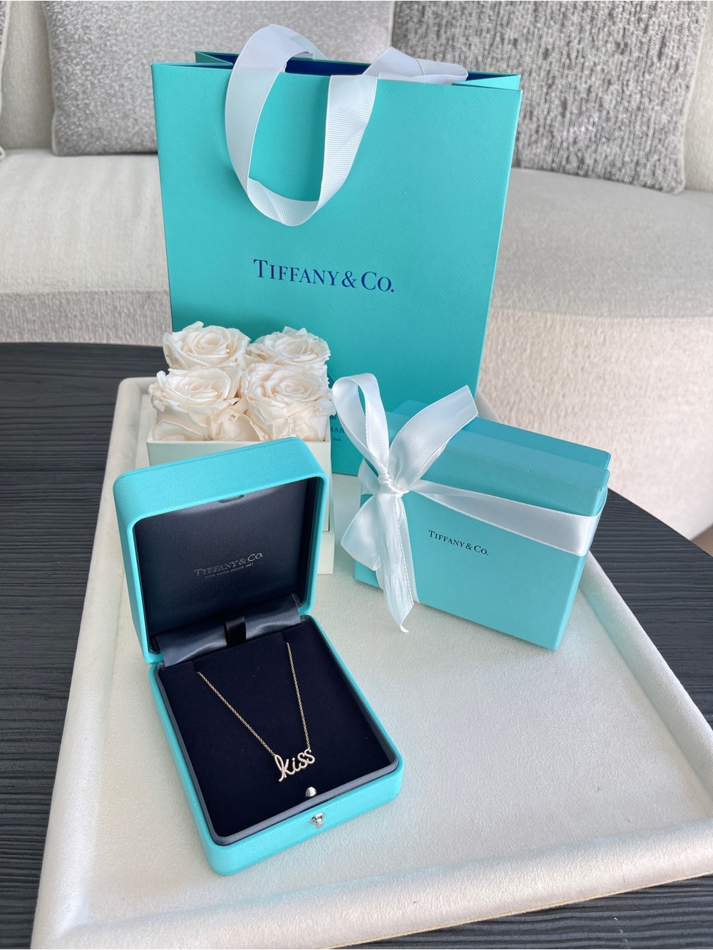 Tiffany & Co. Paloma’s Graffiti Kiss Pendant in Rose Gold 18K  16” NEW $4800